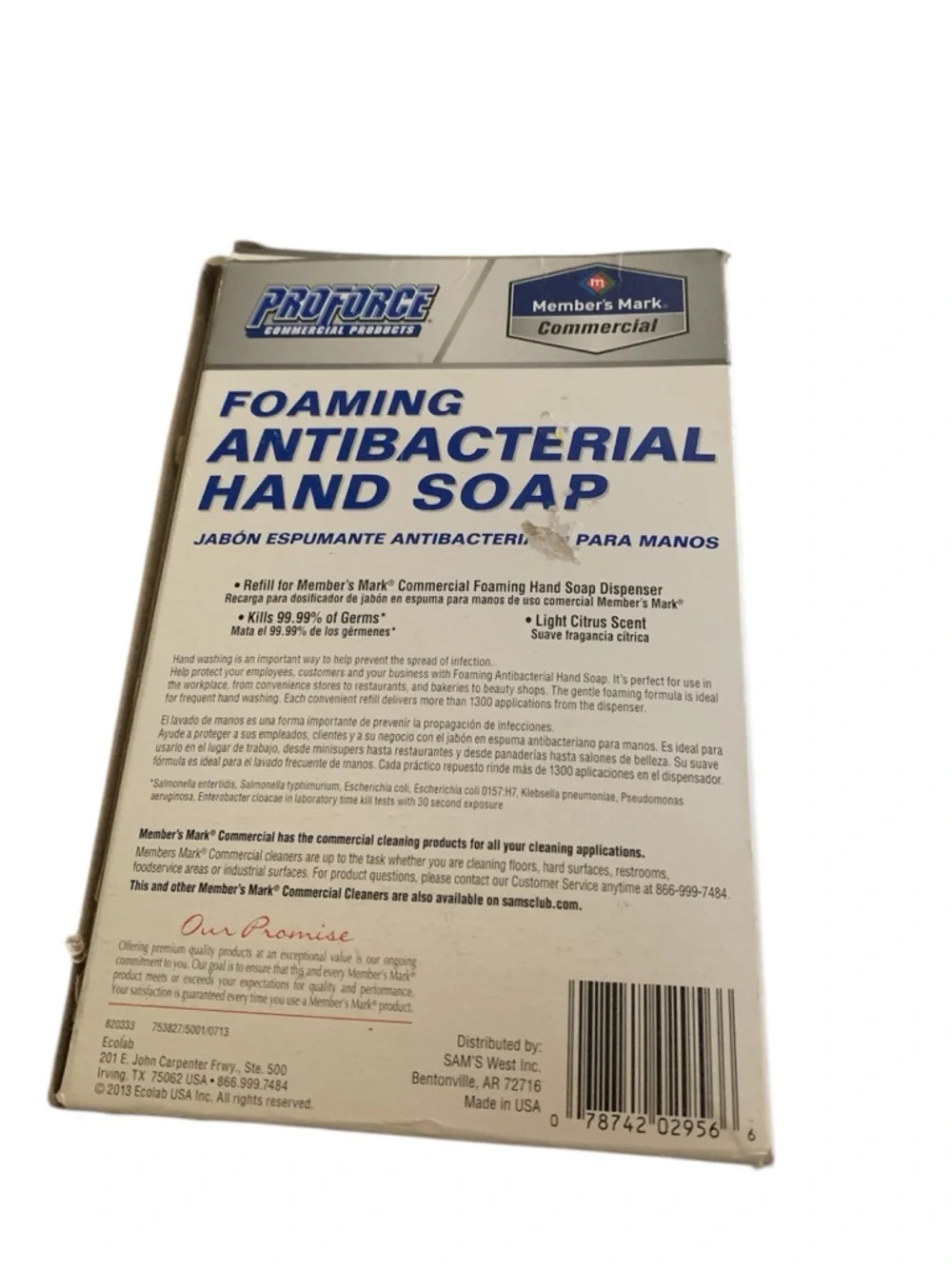 ProForce‎ Commercial Foaming Soap Refill **No Dispenser  Exp 2016